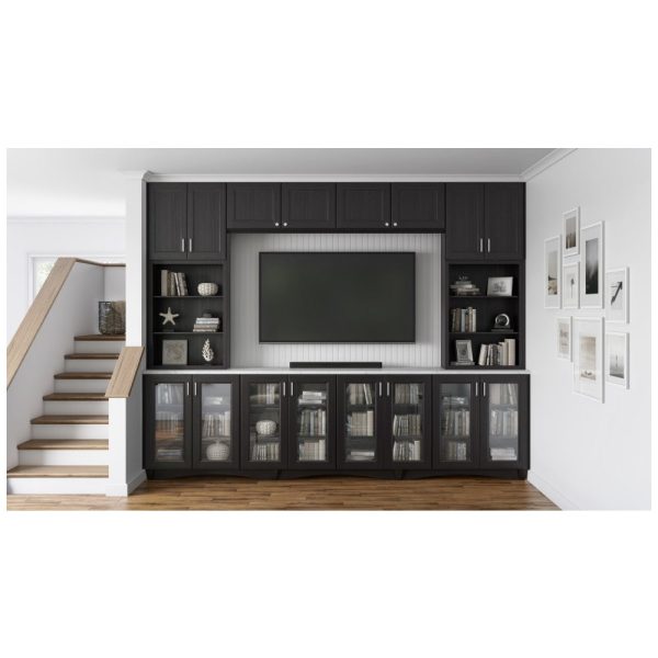 Monaco - 9" x 36" Wall Cabinet, 1 Door, 2 Shelves in Espresso MES-W0936