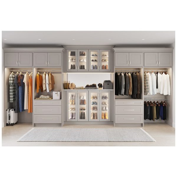 Cooper - 9" x 42" Wall Cabinet, 1 Door, 3 Shelves in Grey CGR-W0942