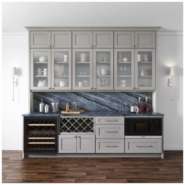 Cooper - 9" x 42" Wall Cabinet, 1 Door, 3 Shelves in Grey CGR-W0942