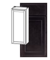 Hudson - 9" x 42" Wall Cabinet, 1 Door, 3 Shelves in Espresso HES-W0942