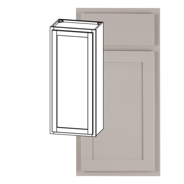 Hudson - 9" x 42" Wall Cabinet, 1 Door, 3 Shelves in Grey HGR-W0942