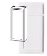 Hudson - 9" x 42" Wall Cabinet, 1 Door, 3 Shelves in White HWH-W0942