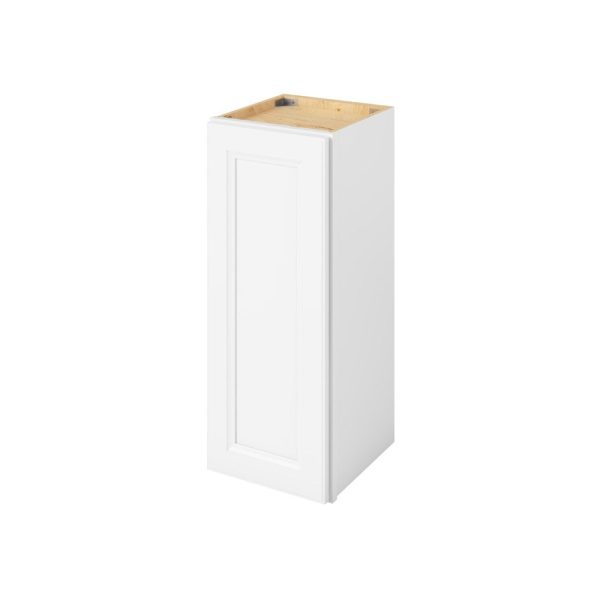 Monaco - 12" x 30" Wall Cabinet, 1 Door, 2 Shelves in White MWH-W1230