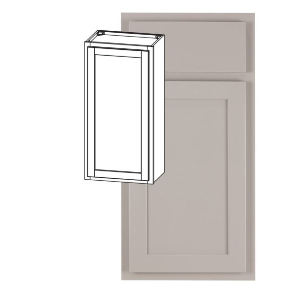 Hudson - 12" x 36" Wall Cabinet, 1 Door, 2 Shelves in Grey HGR-W1236