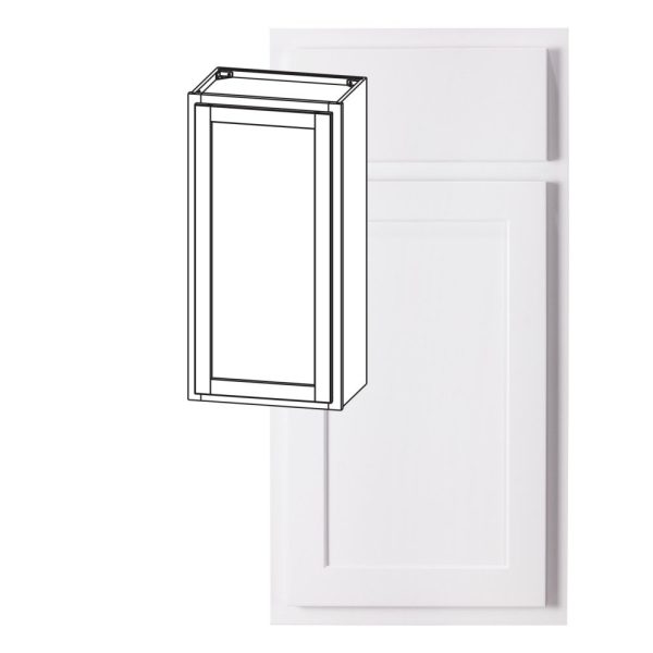 Hudson - 12" x 36" Wall Cabinet, 1 Door, 2 Shelves in White HWH-W1236