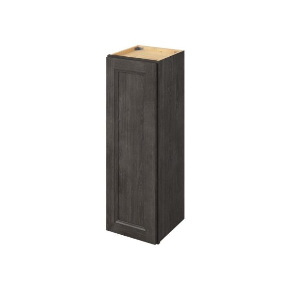 Monaco - 12" x 36" Wall Cabinet, 1 Door, 2 Shelves in Slate MSL-W1236