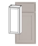 Hudson - 12" x 42" Wall Cabinet, 1 Door, 3 Shelves in Grey HGR-W1242