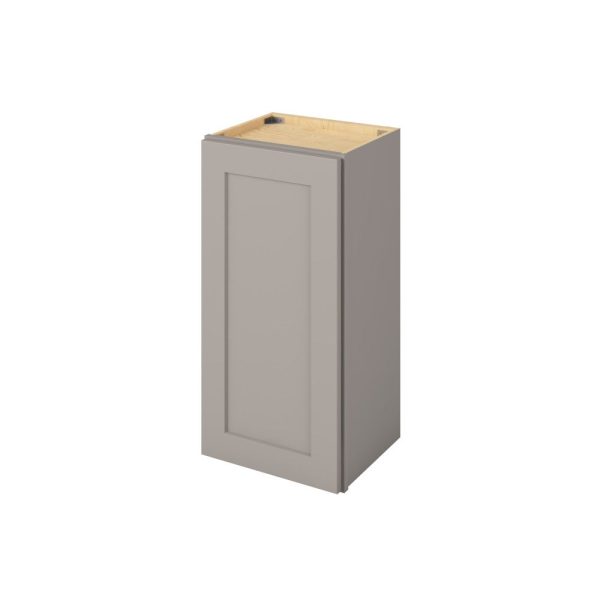 Cooper - 15" x 30" Wall Cabinet, 1 Door, 2 Shelves in Grey CGR-W1530