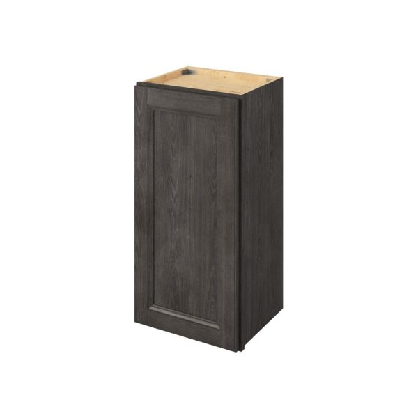 Monaco - 15" x 30" Wall Cabinet, 1 Door, 2 Shelves in Slate MSL-W1530