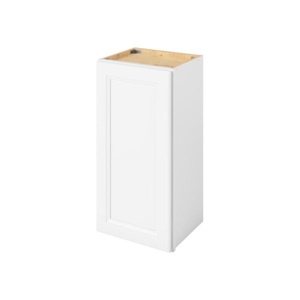 Monaco - 15" x 30" Wall Cabinet, 1 Door, 2 Shelves in White MWH-W1530