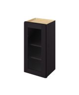 Cooper - 15" x 30" Wall Cabinet with Glass Door and Matching Interior, 1 Door, 2 Shelves in Espresso CES-W1530MI