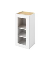 Cooper - 15" x 30" Wall Cabinet with Glass Door and Matching Interior, 1 Door, 2 Shelves in White CWH-W1530MI