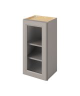 Monaco - 15" x 30" Wall Cabinet with Glass Door and Matching Interior, 1 Door, 2 Shelves in Grey MGR-W1530MI