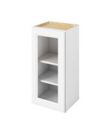 Monaco - 15" x 30" Wall Cabinet with Glass Door and Matching Interior, 1 Door, 2 Shelves in White MWH-W1530MI