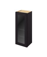 Cooper - 15" x 36" Wall Cabinet with Glass Door and Matching Interior, 1 Door, 2 Shelves in Espresso CES-W1536MI