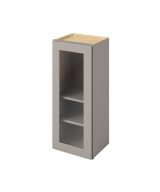 Cooper - 15" x 36" Wall Cabinet with Glass Door and Matching Interior, 1 Door, 2 Shelves in Grey CGR-W1536MI