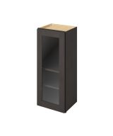 Cooper - 15" x 36" Wall Cabinet with Glass Door and Matching Interior, 1 Door, 2 Shelves in Slate CSL-W1536MI