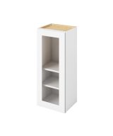 Cooper - 15" x 36" Wall Cabinet with Glass Door and Matching Interior, 1 Door, 2 Shelves in White CWH-W1536MI