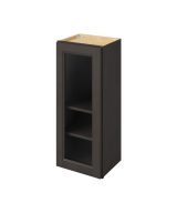 Monaco - 15" x 36" Wall Cabinet with Glass Door and Matching Interior, 1 Door, 2 Shelves in Slate MSL-W1536MI