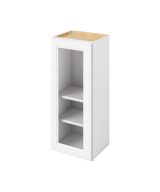 Monaco - 15" x 36" Wall Cabinet with Glass Door and Matching Interior, 1 Door, 2 Shelves in White MWH-W1536MI