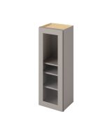 Cooper - 15" x 42" Wall Cabinet with Glass Door and Matching Interior, 1 Door, 3 Shelves in Grey CGR-W1542MI