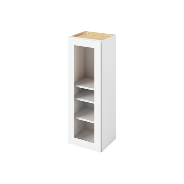 Cooper - 15" x 42" Wall Cabinet with Glass Door and Matching Interior, 1 Door, 3 Shelves in White CWH-W1542MI