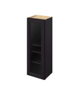 Monaco - 15" x 42" Wall Cabinet with Glass Door and Matching Interior, 1 Door, 3 Shelves in Espresso MES-W1542MI