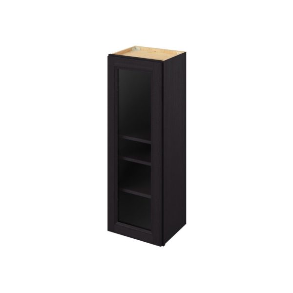 Monaco - 15" x 42" Wall Cabinet with Glass Door and Matching Interior, 1 Door, 3 Shelves in Espresso MES-W1542MI