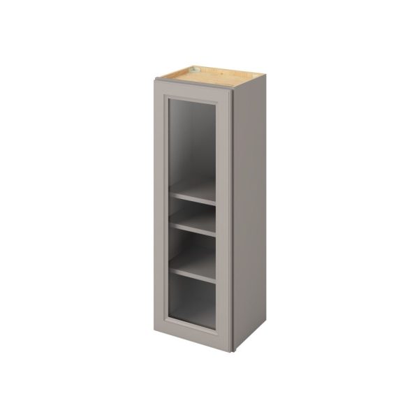 Monaco - 15" x 42" Wall Cabinet with Glass Door and Matching Interior, 1 Door, 3 Shelves in Grey MGR-W1542MI