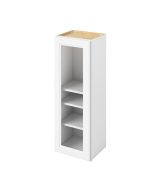 Monaco - 15" x 42" Wall Cabinet with Glass Door and Matching Interior, 1 Door, 3 Shelves in White MWH-W1542MI