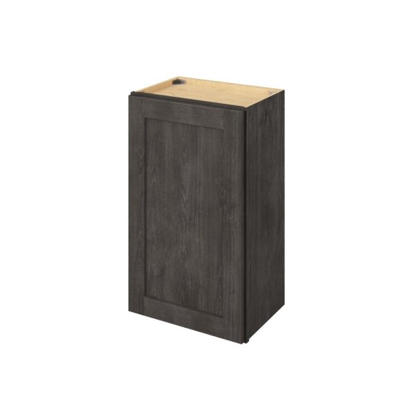 Cooper - 18" x 30" Wall Cabinet, 1 Door, 2 Shelves in Slate CSL-W1830