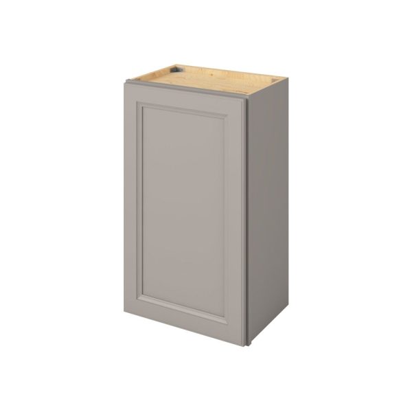 Monaco - 18" x 30" Wall Cabinet, 1 Door, 2 Shelves in Grey MGR-W1830