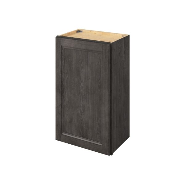 Monaco - 18" x 30" Wall Cabinet, 1 Door, 2 Shelves in Slate MSL-W1830