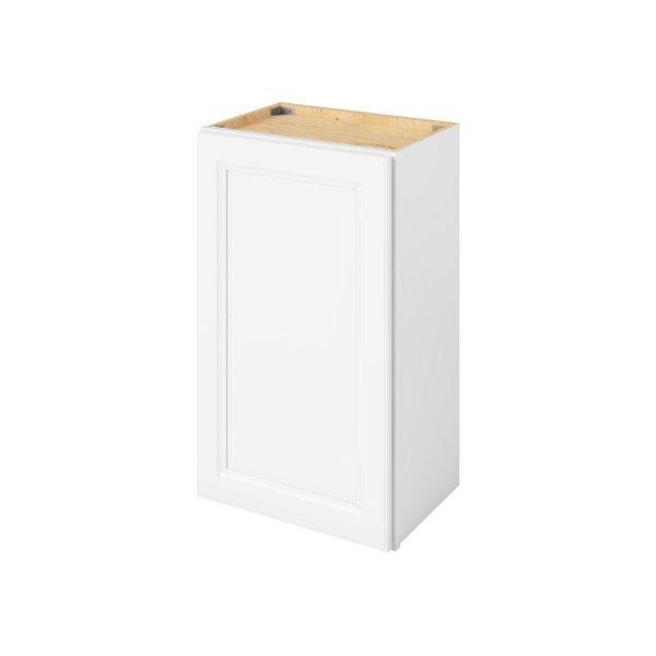 Monaco - 18" x 30" Wall Cabinet, 1 Door, 2 Shelves in White MWH-W1830