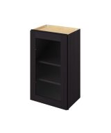 Cooper - 18" x 30" Wall Cabinet with Glass Door and Matching Interior, 1 Door, 2 Shelves in Espresso CES-W1830MI