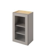 Cooper - 18" x 30" Wall Cabinet with Glass Door and Matching Interior, 1 Door, 2 Shelves in Grey CGR-W1830MI