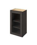 Cooper - 18" x 30" Wall Cabinet with Glass Door and Matching Interior, 1 Door, 2 Shelves in Slate CSL-W1830MI