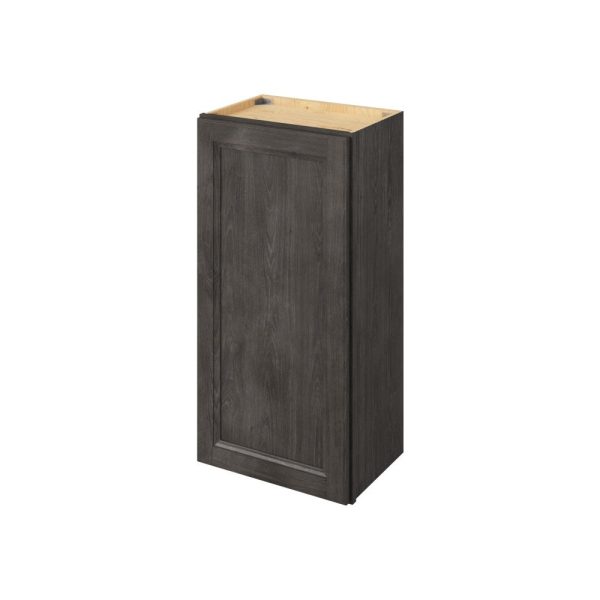 Monaco - 18" x 36" Wall Cabinet, 1 Door, 2 Shelves in Slate MSL-W1836