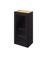 Cooper - 18" x 36" Wall Cabinet with Glass Door and Matching Interior, 1 Door, 2 Shelves in Espresso CES-W1836MI