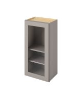 Cooper - 18" x 36" Wall Cabinet with Glass Door and Matching Interior, 1 Door, 2 Shelves in Grey CGR-W1836MI