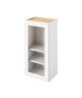 Cooper - 18" x 36" Wall Cabinet with Glass Door and Matching Interior, 1 Door, 2 Shelves in White CWH-W1836MI