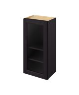 Monaco - 18" x 36" Wall Cabinet with Glass Door and Matching Interior, 1 Door, 2 Shelves in Espresso MES-W1836MI