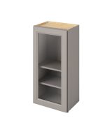 Monaco - 18" x 36" Wall Cabinet with Glass Door and Matching Interior, , 1 Door, 2 Shelves in Grey MGR-W1836MI