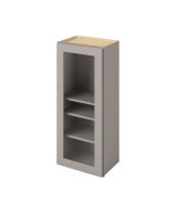 Cooper - 18" x 42" Wall Cabinet with Glass Door and Matching Interior, 1 Door, 3 Shelves in Grey CGR-W1842MI