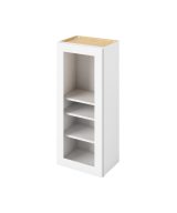 Cooper - 18" x 42" Wall Cabinet with Glass Door and Matching Interior, 1 Door, 3 Shelves in White CWH-W1842MI