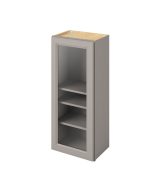 Monaco - 18" x 42" Wall Cabinet with Glass Door and Matching Interior, 1 Door, 3 Shelves in Grey MGR-W1842MI