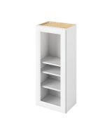 Monaco - 18" x 42" Wall Cabinet with Glass Door and Matching Interior, 1 Door, 3 Shelves in White MWH-W1842MI