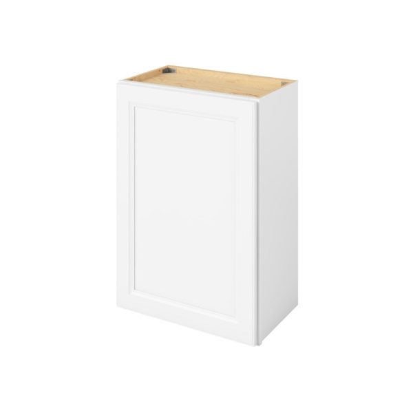 Monaco - 21" x 30" Wall Cabinet, 1 Door, 2 Shelves in White MWH-W2130