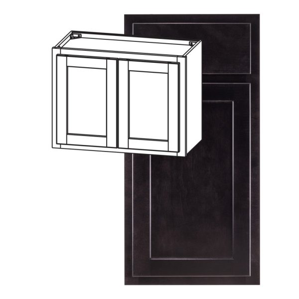 Hudson - 24" x 18" Wall Cabinet, 2 Doors in Espresso HES-W2418