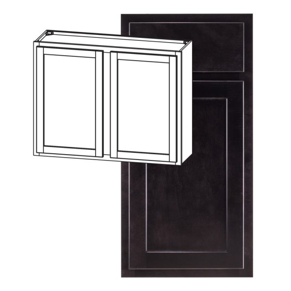 Hudson - 24" x 30" Wall Cabinet, 2 Doors, 2 Shelves in Espresso HES-W2430